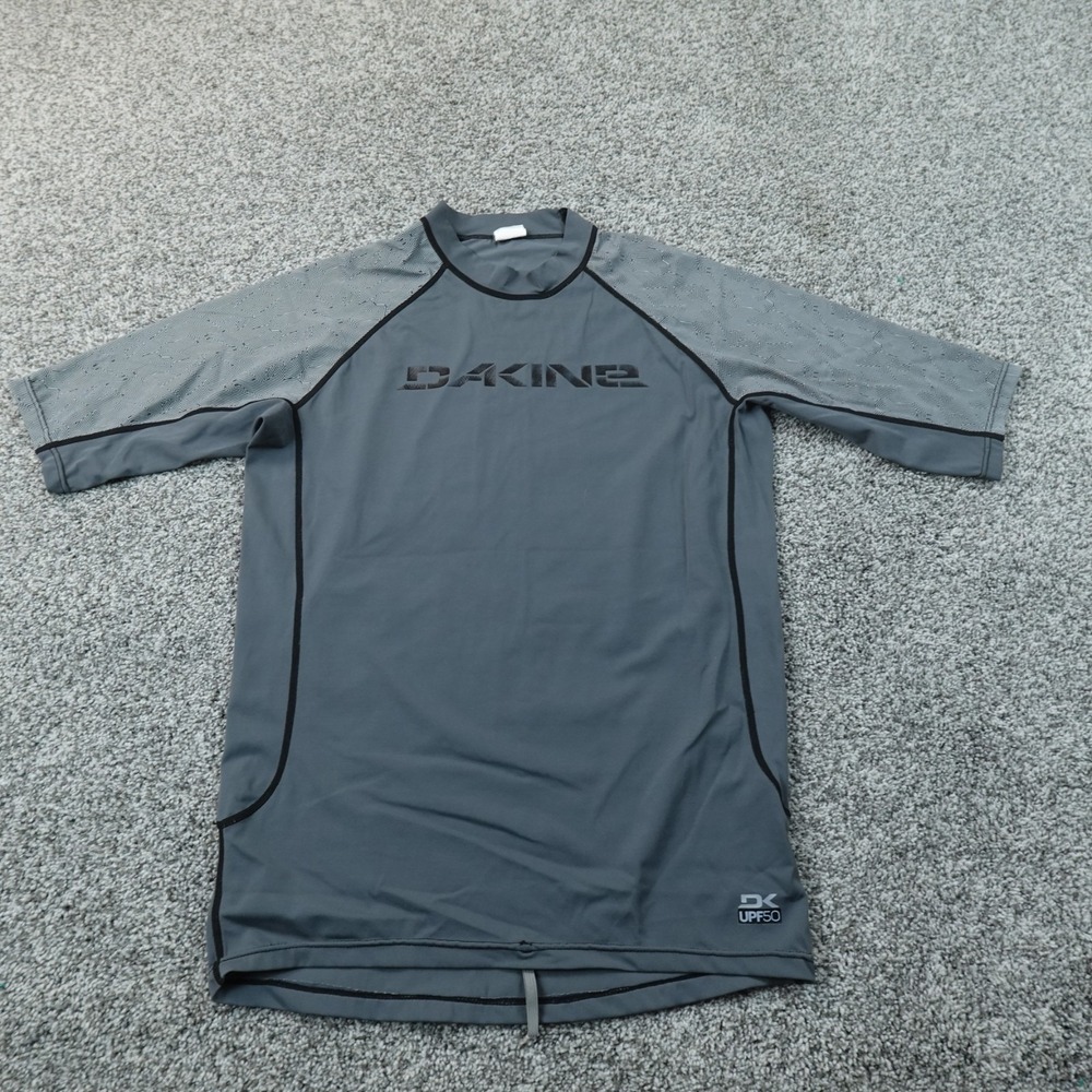 Dakine Shirt Mens XL Gray Short Sleeve Rashguard UPF 50 Surf Performance Stretch